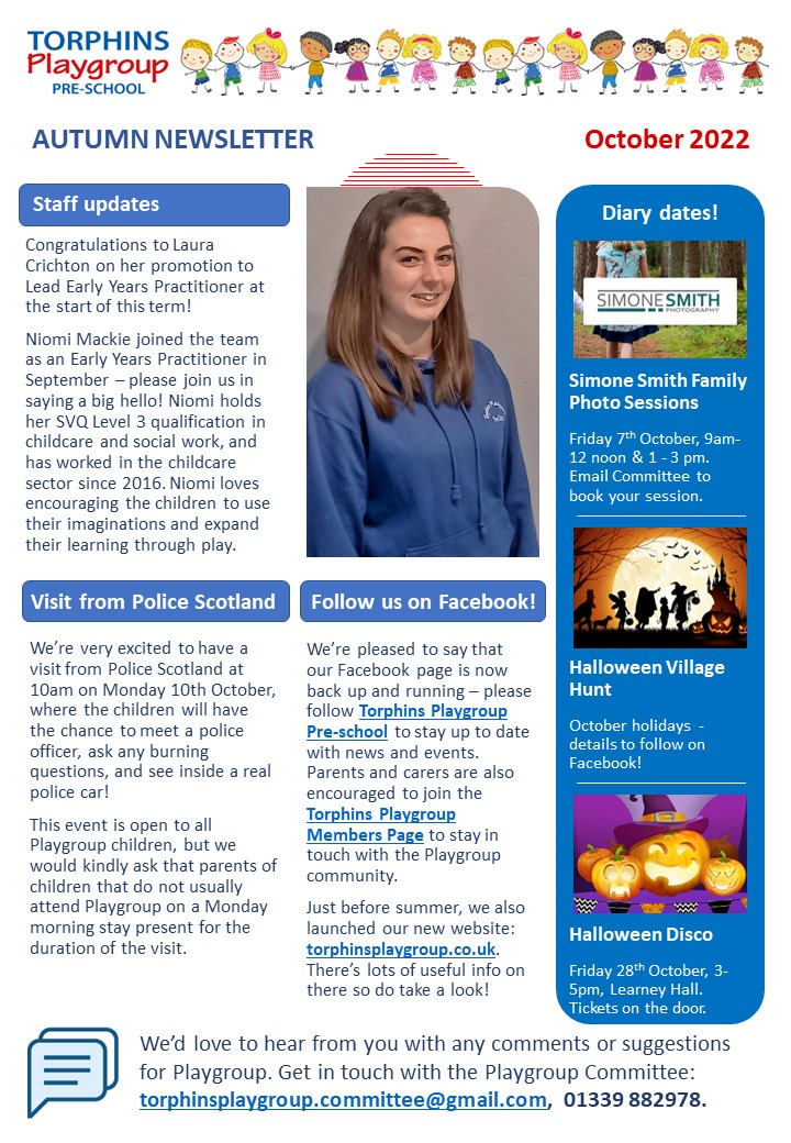 Torphins Playgroup Oct 22 Newsletter 2-2 Torphins Playgroup Oct 22 Newsletter 2-2